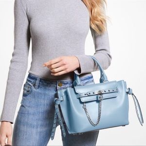 MICHAEL KORS
Hamilton Legacy Studded Leather Belted Satchel Bag